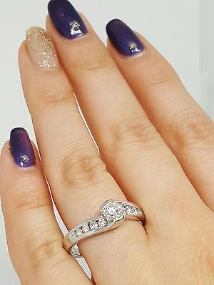 Round Brilliant Cut Diamond By-Pass Engagement Ring 0.60 ct 14k White Gold
