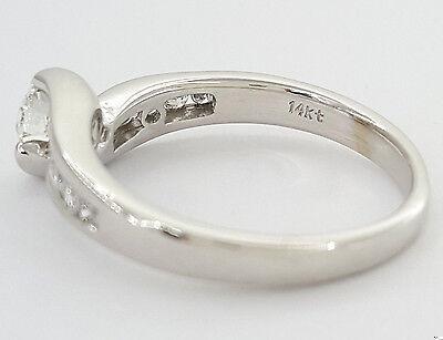 Round Brilliant Cut Diamond By-Pass Engagement Ring 0.60 ct 14k White Gold