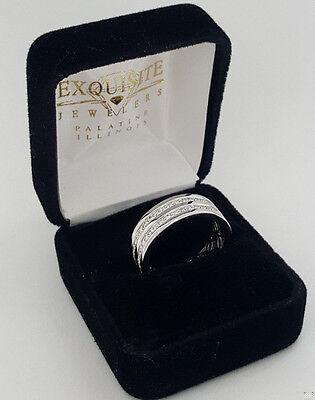 Two Row Round Diamond Channel Set 1 ct 14K White Gold Wedding Band / Ring 7.6mm