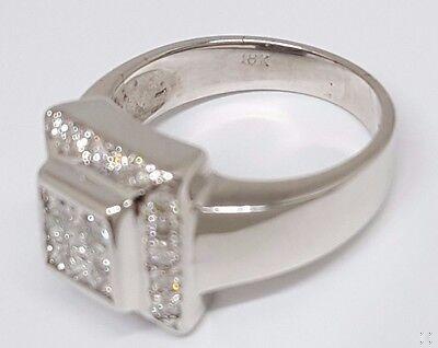 Invisible Princess Cut Diamond Halo Engagement Ring 0.75 ct 18K White Gold