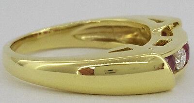 Ruby & Round Diamond Ring 0.50 ct 18K Yellow Gold