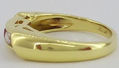Ruby & Round Diamond Ring 0.50 ct 18K Yellow Gold
