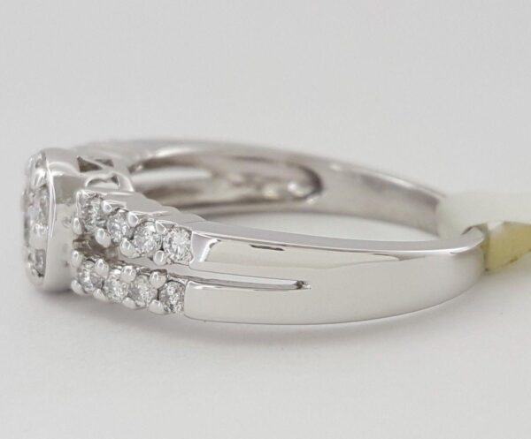 Round Diamond Cluster Halo Engagement Anniversary Ring 0.5 ct 14K White Gold