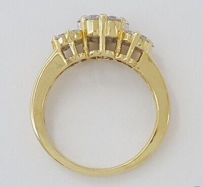 Round Cut Diamond Cluster Style Flower 1 ct 14K Yellow Gold Engagement Ring