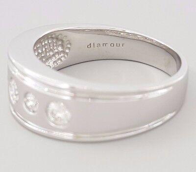 Diamour 5 Stone Round Cut Diamond Wedding Ring 0.75 ct 14K White Gold 9 mm 11.5g