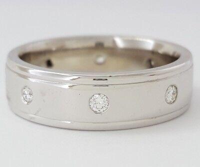 0.25 ct 14K White Gold Round Diamond Eternity Wedding Anniversary Band Ring 6 mm