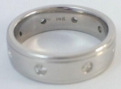 0.25 ct 14K White Gold Round Diamond Eternity Wedding Anniversary Band Ring 6 mm