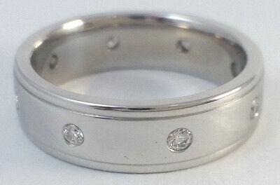 0.25 ct 14K White Gold Round Diamond Eternity Wedding Anniversary Band Ring 6 mm