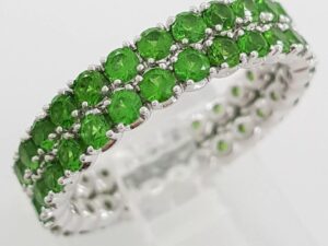 SPARK Creations Tsavorite Full Circle Eternity Ring 2.1 mm 18k White Gold 3,920