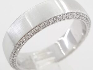 Simon G. Diamond Men's Wedding Band Ring 14k White Gold 0.52 ct 6.5 mm Rt $3,520