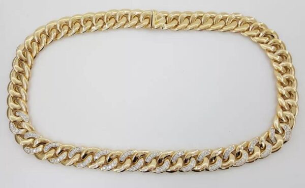 Diamond Cuban Chain Necklace Bracelet 6 ct 18K Gold Germany 13.5 mm 254 Grams
