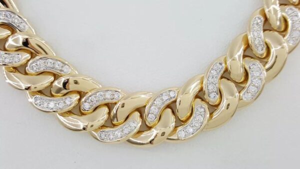 Diamond Cuban Chain Necklace Bracelet 6 ct 18K Gold Germany 13.5 mm 254 Grams