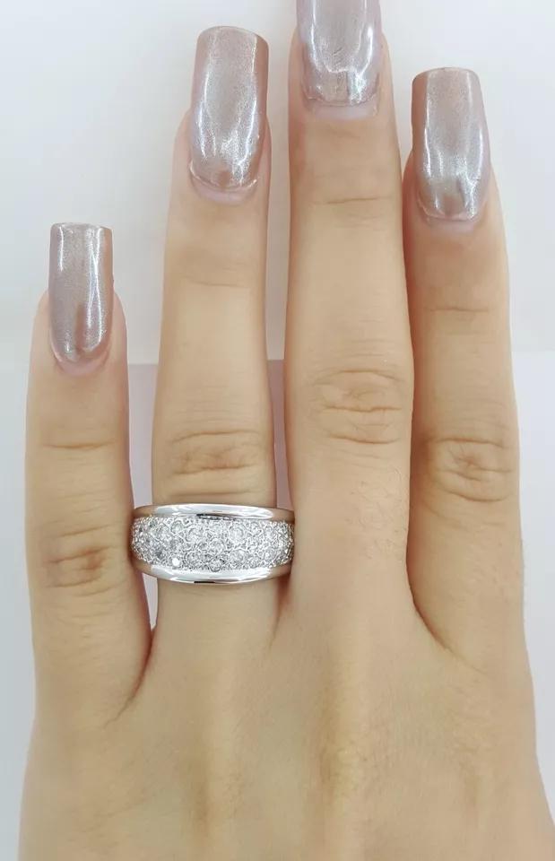 Diamond Pave Ring 1 ct 14K White Gold 10mm