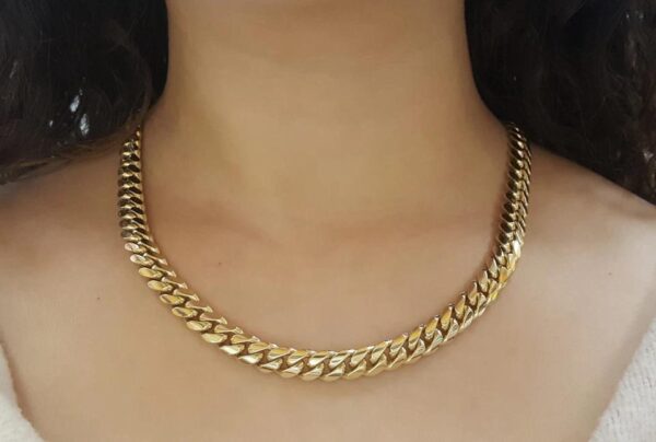 Yellow Gold Cuban Chain Necklace Solid 10K Yellow Gold 20" 119 Grams 9.2 mm Wide