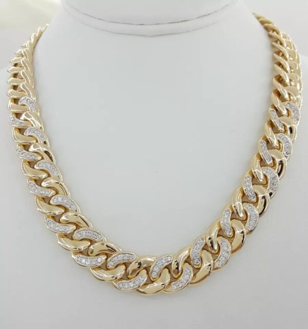 Diamond Cuban Chain Necklace Bracelet 6 ct 18K Gold Germany 13.5 mm 254 Grams