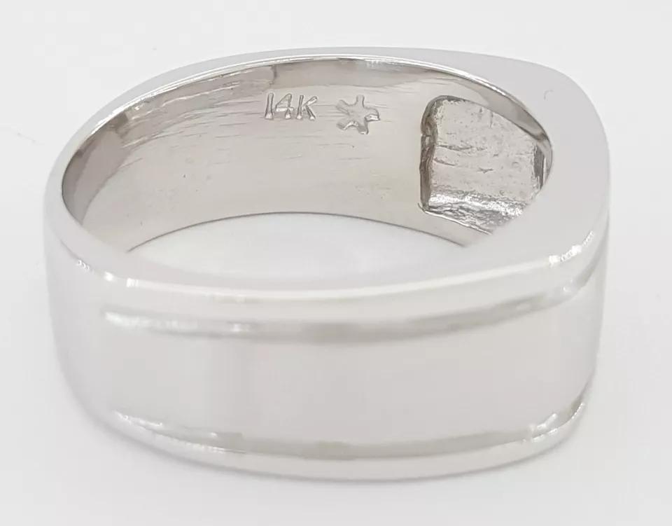 Princess Diamond Men's Wedding Band Ring 0.15 ct 14K White Gold 9 mm 11.7 Grams