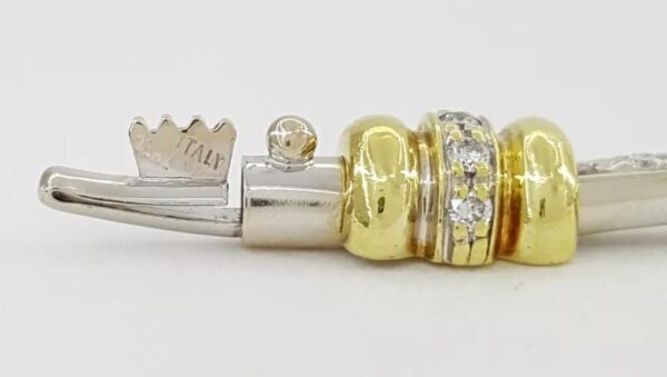 Roberto Coin Round Diamond Link Bracelet 18k Yellow & White Gold 1 ct