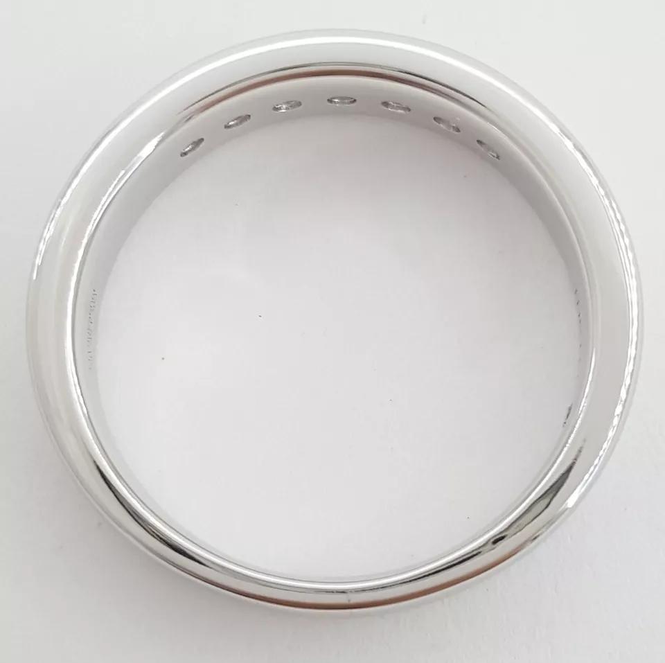 Leo Channel Set Round Diamond Wedding Anniversary Band 6mm 14k White Gold 0.42ct