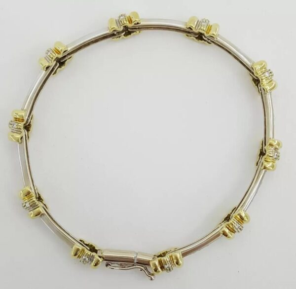Roberto Coin Round Diamond Link Bracelet 18k Yellow & White Gold 1 ct