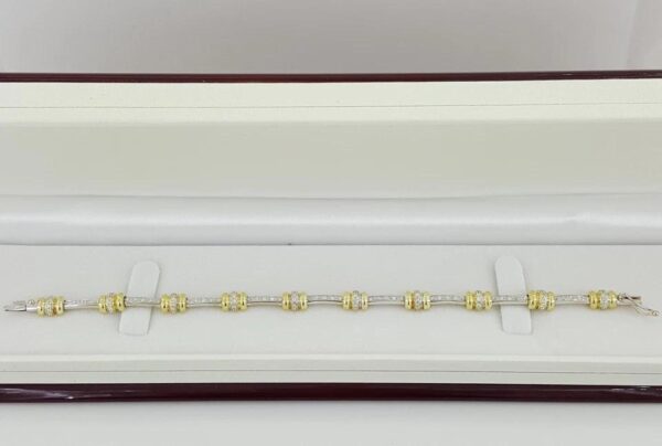 Roberto Coin Round Diamond Link Bracelet 18k Yellow & White Gold 1 ct