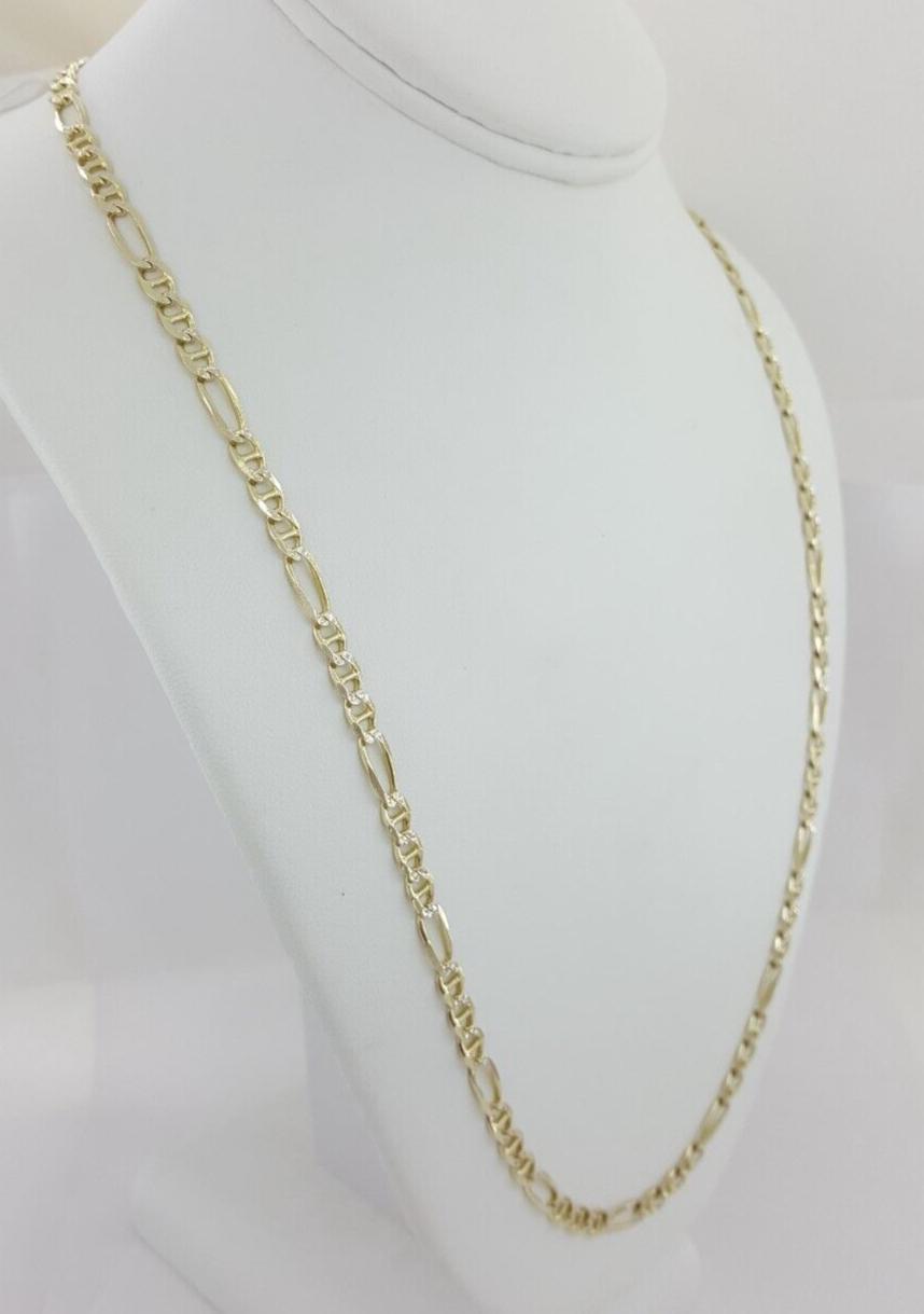 14K Yellow Gold Figaro Chain Necklace 25" Inches 18 Grams 5 mm Wide