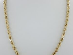 14K Yellow Gold Diamond Cut Rope Chain Necklace 20" 52 Grams 5.5 mm wide
