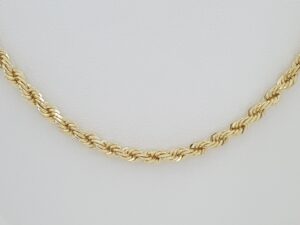 14K Yellow Gold Diamond Cut Rope Chain Necklace 24" 18.3 Grams 3 mm wide