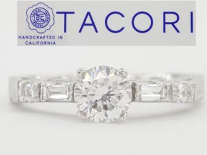 Tacori Crescent Platinum Semi-Mount Engagement Ring 0.15 ct Rtl $2,760