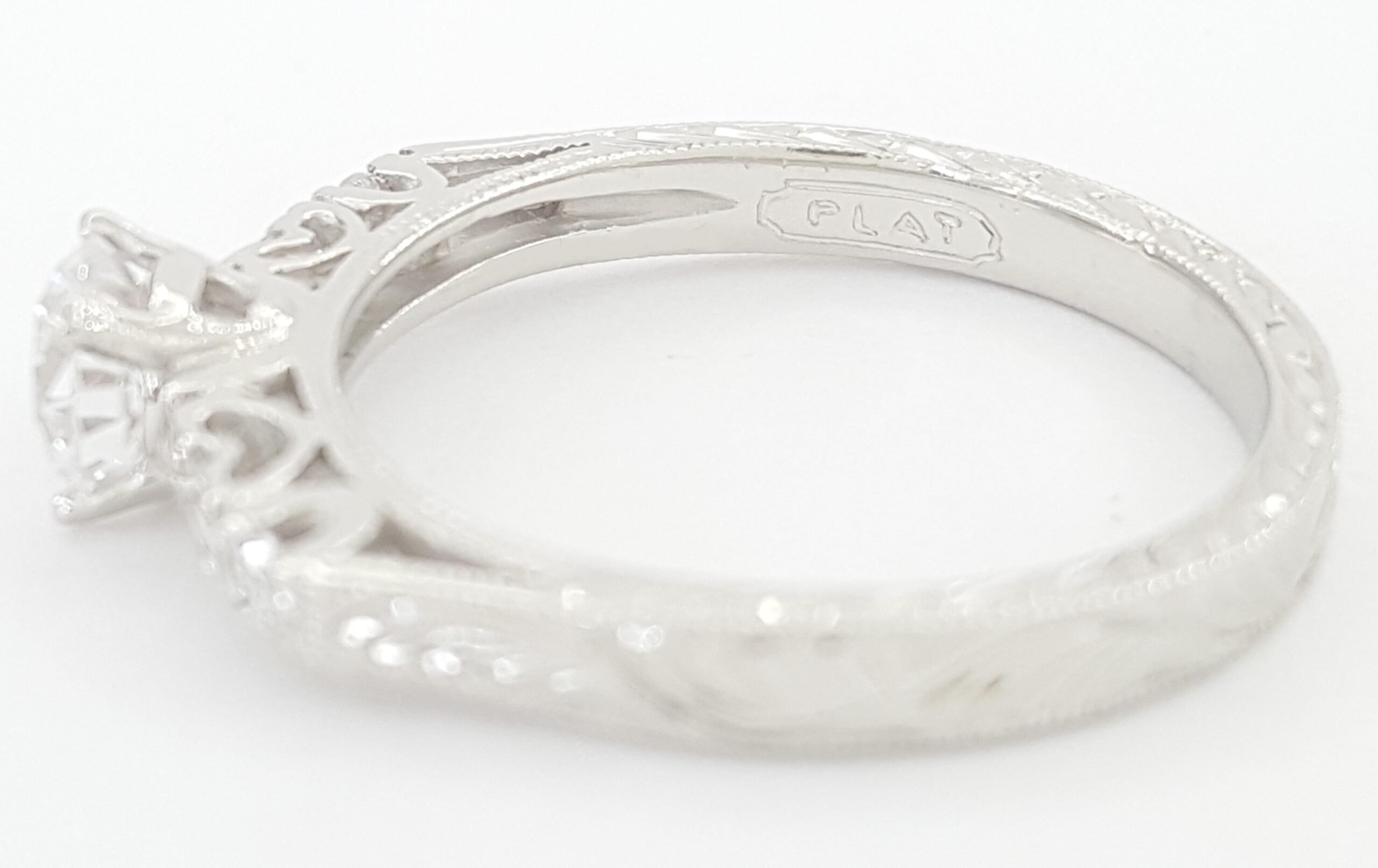 Tacori Crescent Platinum Semi-Mount Engagement Ring 0.15 ct Rtl $2,760