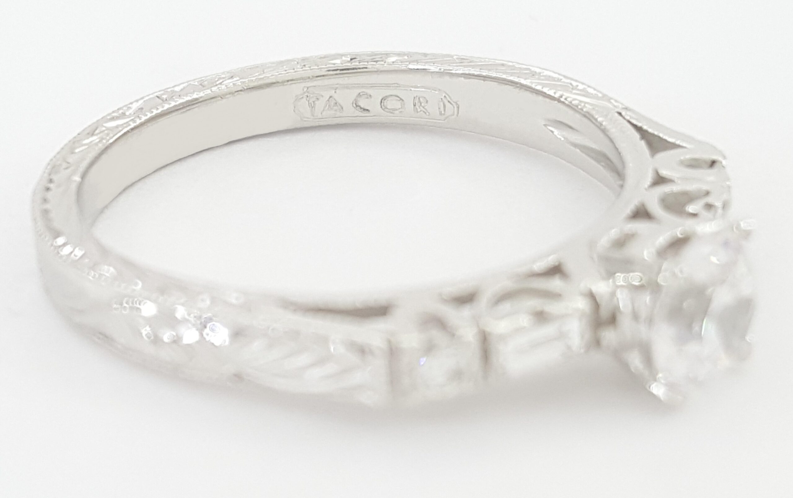 Tacori Crescent Platinum Semi-Mount Engagement Ring 0.15 ct Rtl $2,760