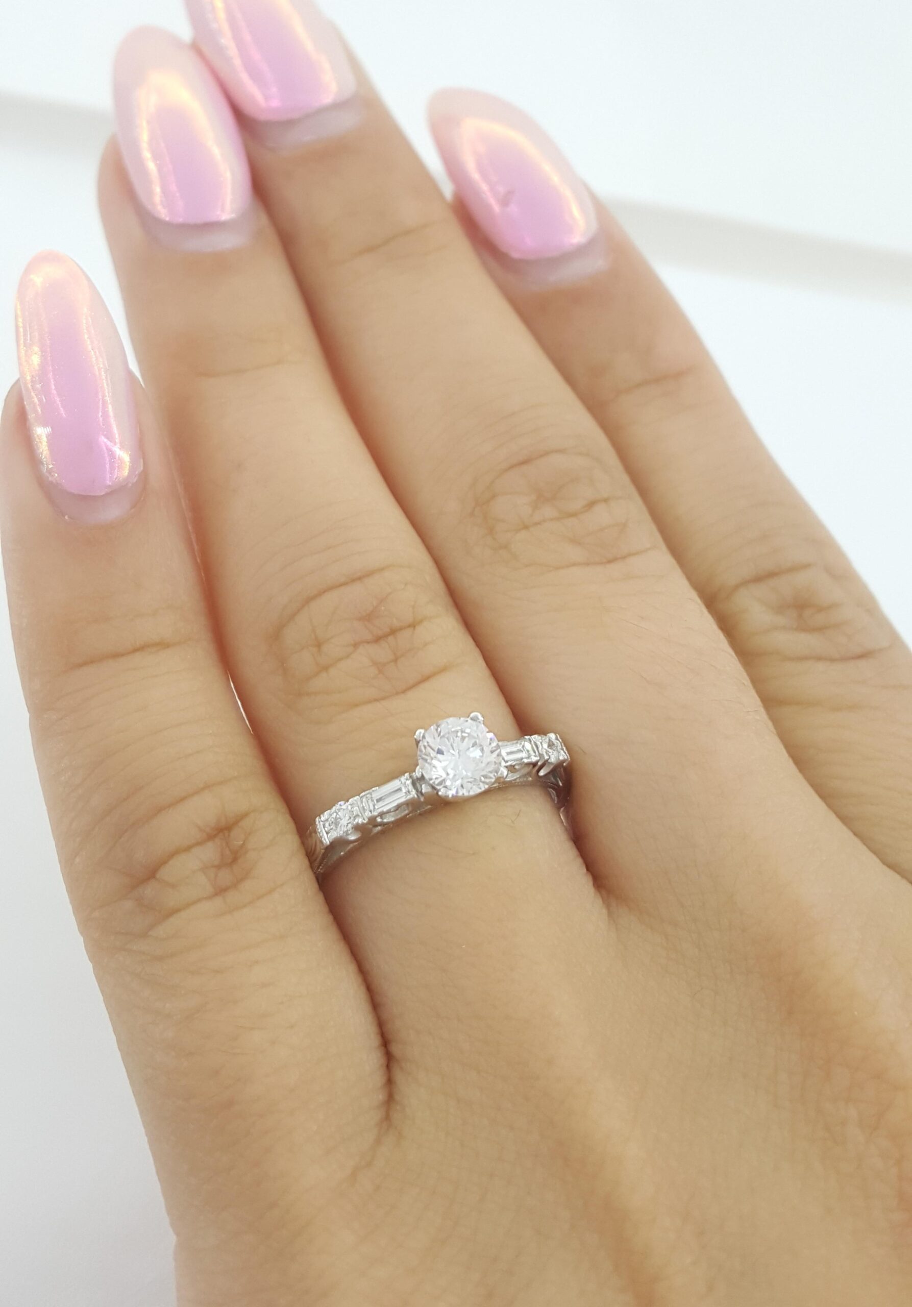 Tacori Crescent Platinum Semi-Mount Engagement Ring 0.15 ct Rtl $2,760