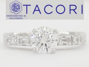Tacori Crescent Platinum Semi-Mount Engagement Ring 0.15 ct Rtl $2,760