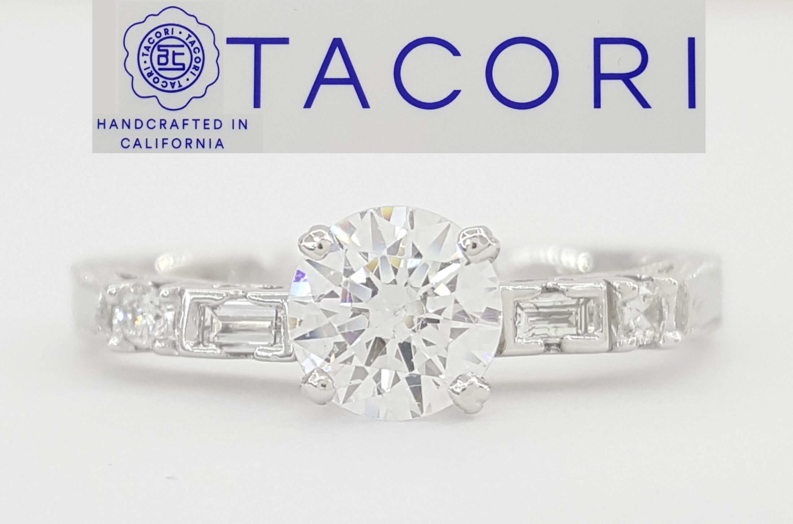 Tacori Crescent Platinum Semi-Mount Engagement Ring 0.15 ct Rtl $2,760
