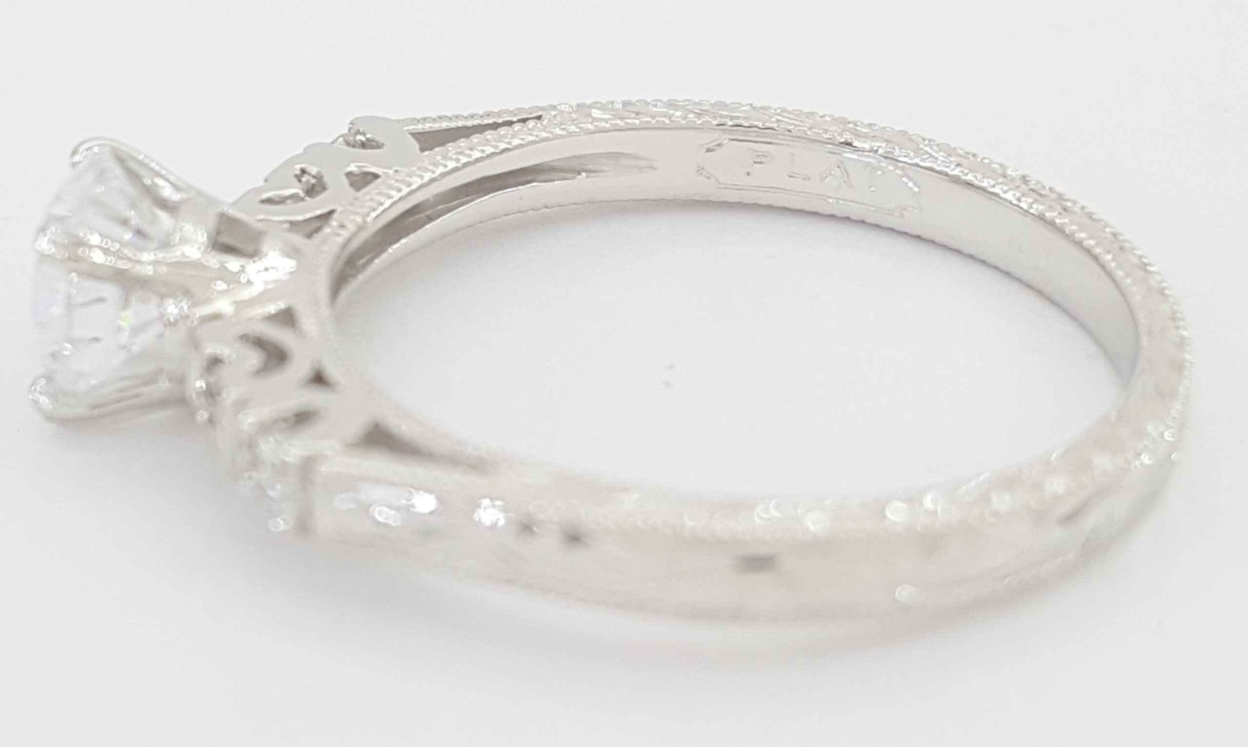 Tacori Crescent Platinum Semi-Mount Engagement Ring 0.15 ct Rtl $2,760