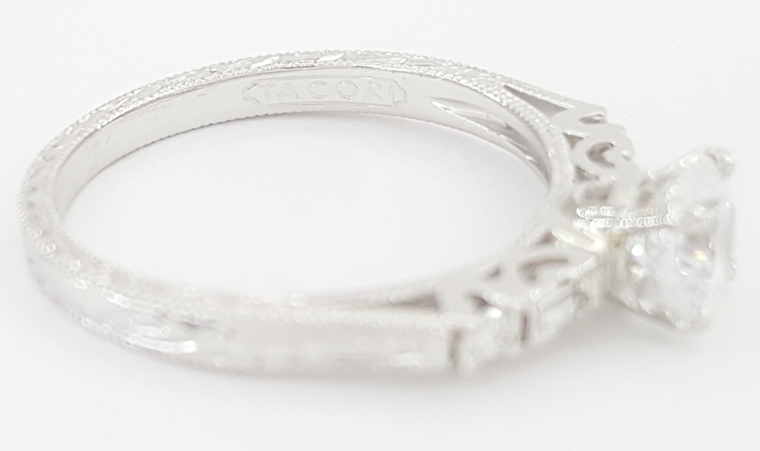 Tacori Crescent Platinum Semi-Mount Engagement Ring 0.15 ct Rtl $2,760