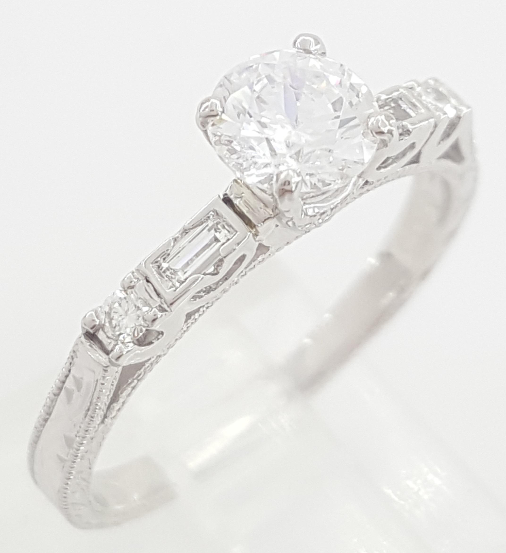 Tacori Crescent Platinum Semi-Mount Engagement Ring 0.15 ct Rtl $2,760