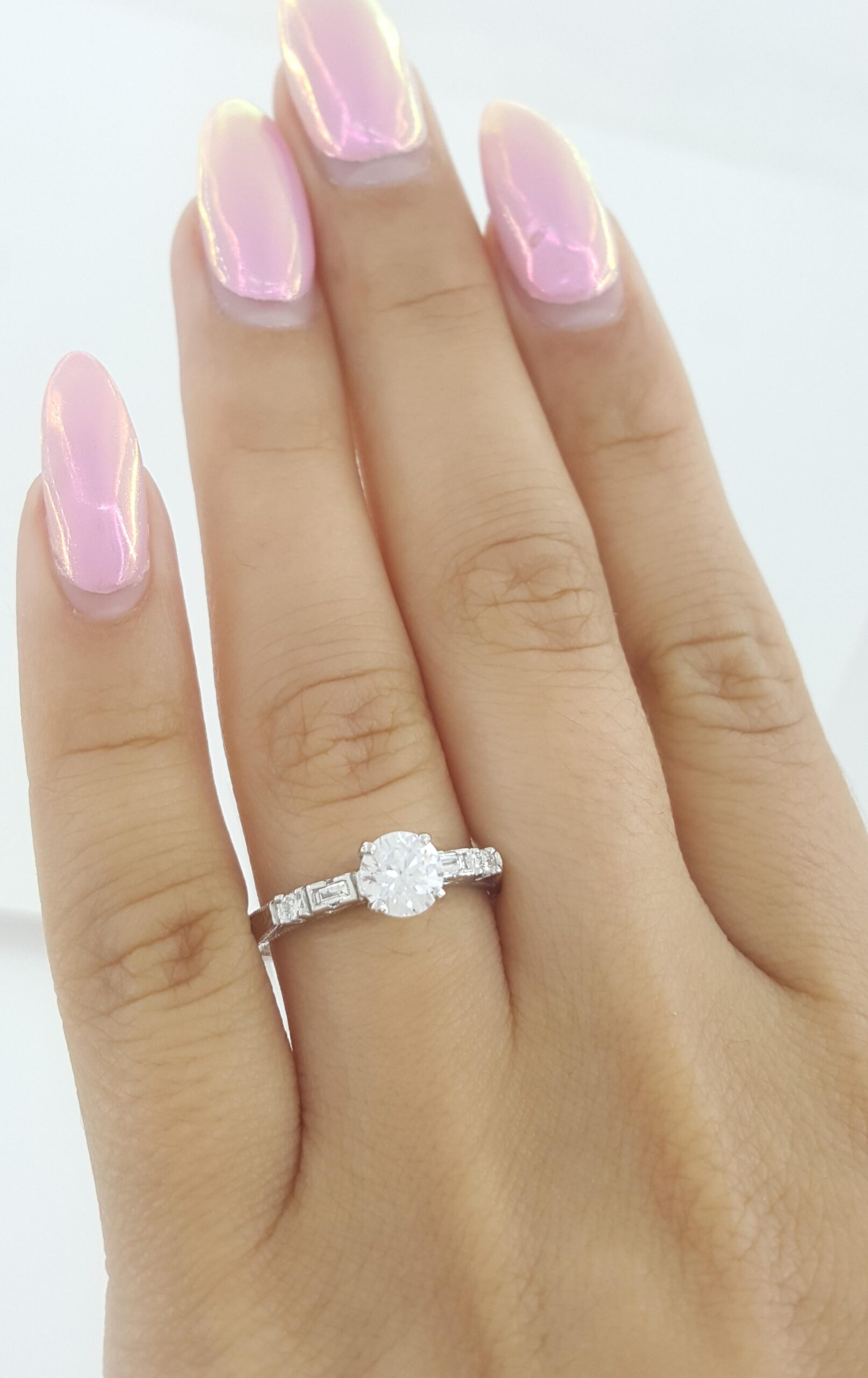 Tacori Crescent Platinum Semi-Mount Engagement Ring 0.15 ct Rtl $2,760