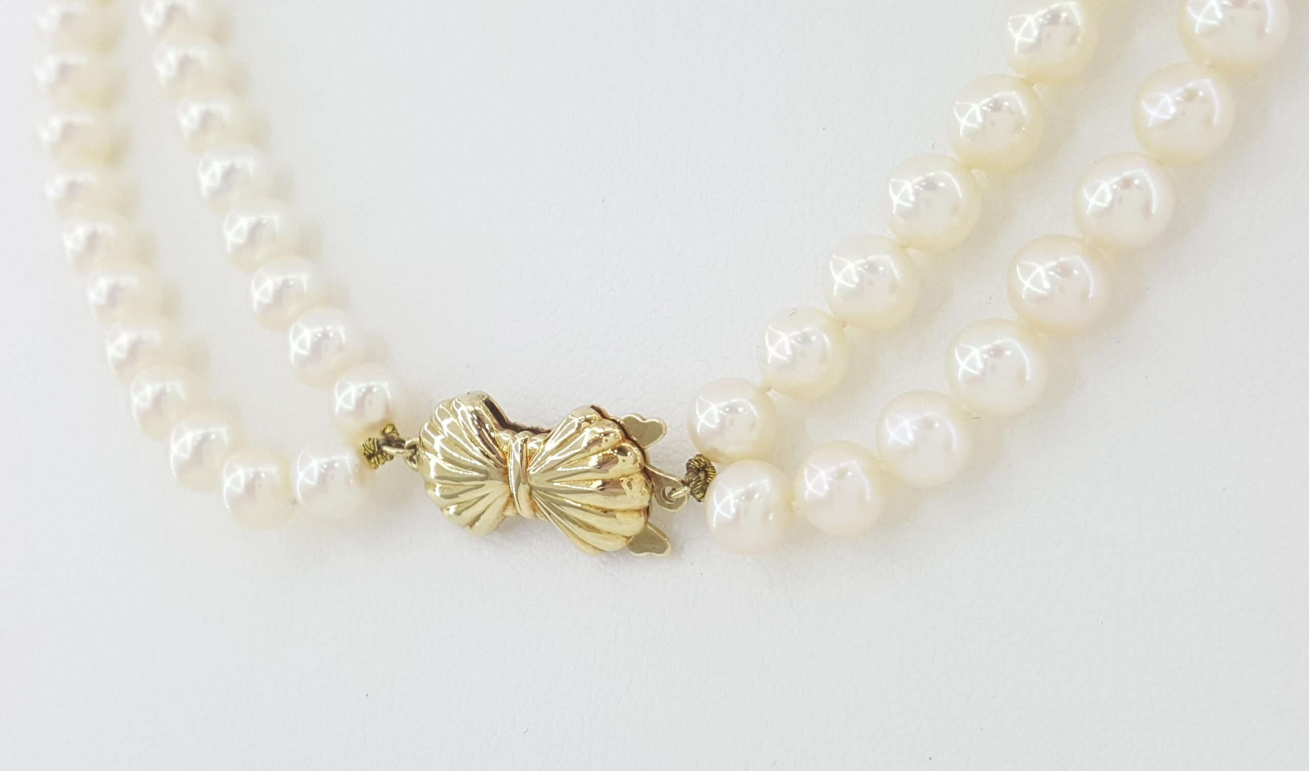 Blue Lagoon by Mikimoto Double Strand Akoya Pearl Necklace 14k Gold 6mm 17"