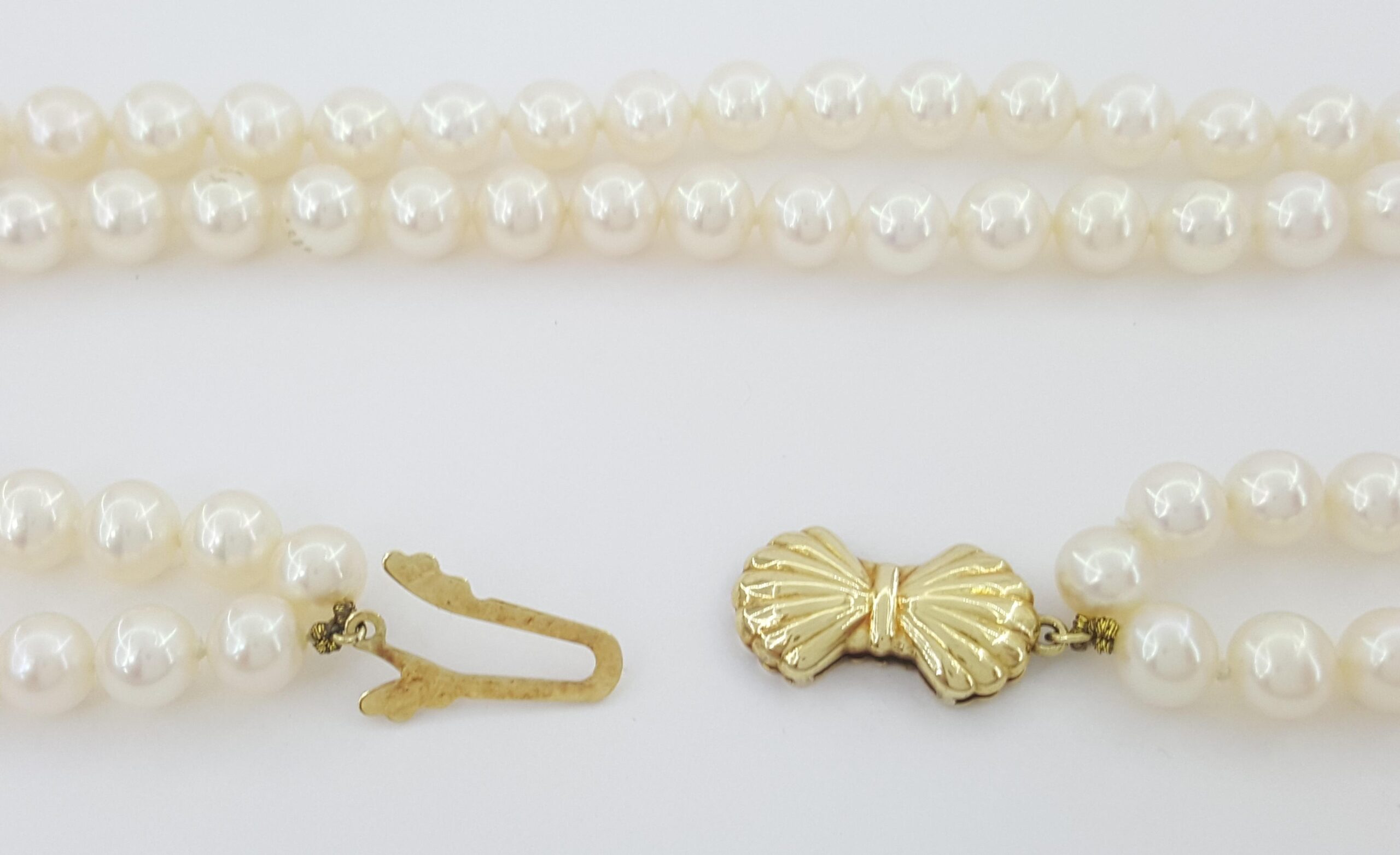 Blue Lagoon by Mikimoto Double Strand Akoya Pearl Necklace 14k Gold 6mm 17"