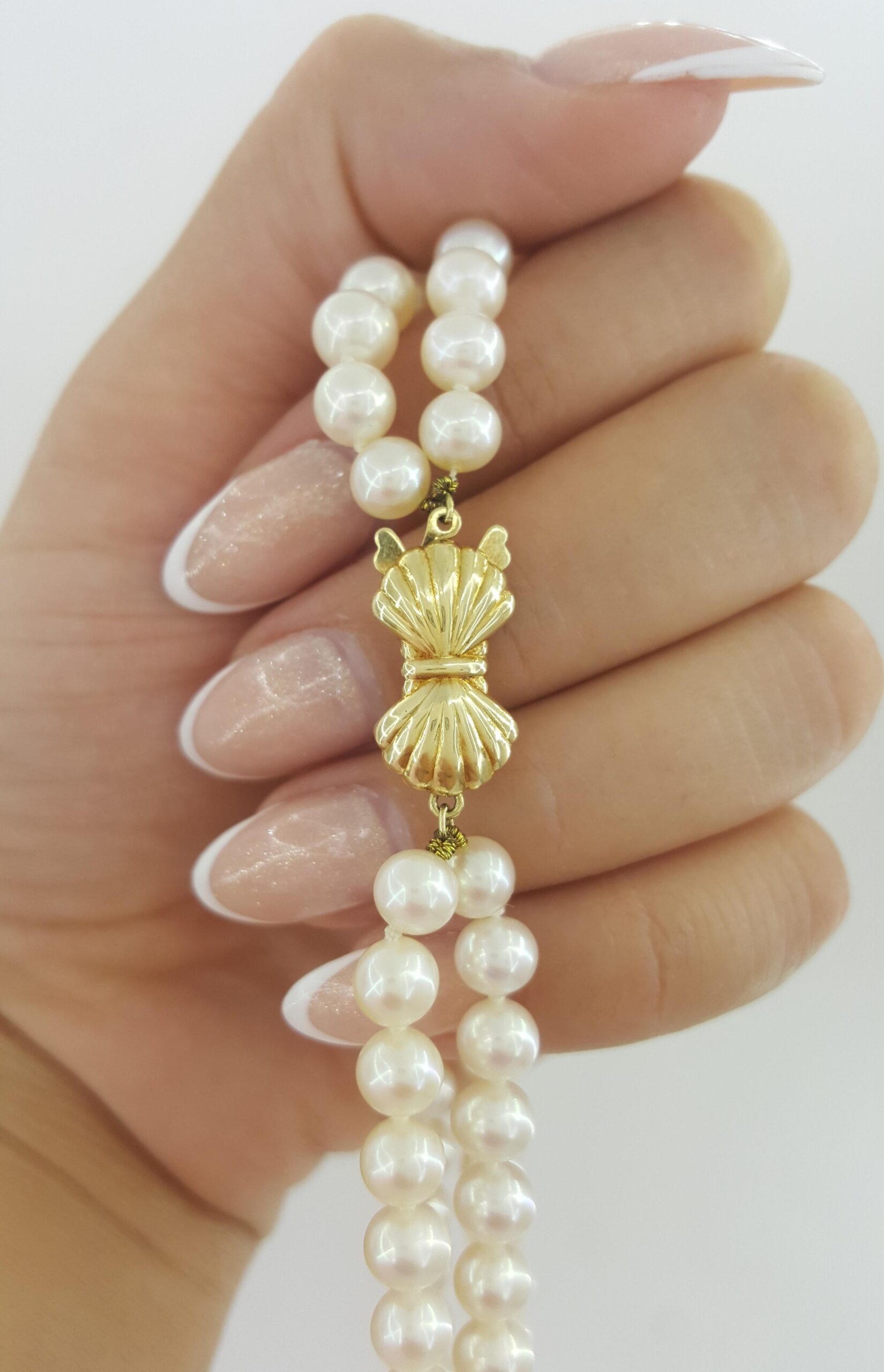 Blue Lagoon by Mikimoto Double Strand Akoya Pearl Necklace 14k Gold 6mm 17"