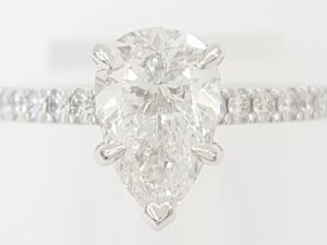 Pear Diamond Hidden Halo Engagement Ring Platinum 2.13 ct Rtl $14,500
