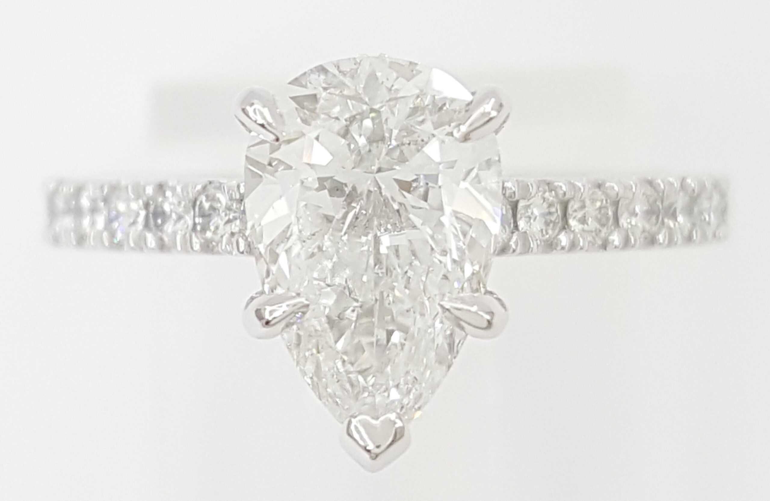 Pear Diamond Hidden Halo Engagement Ring Platinum 2.13 ct Rtl $14,500