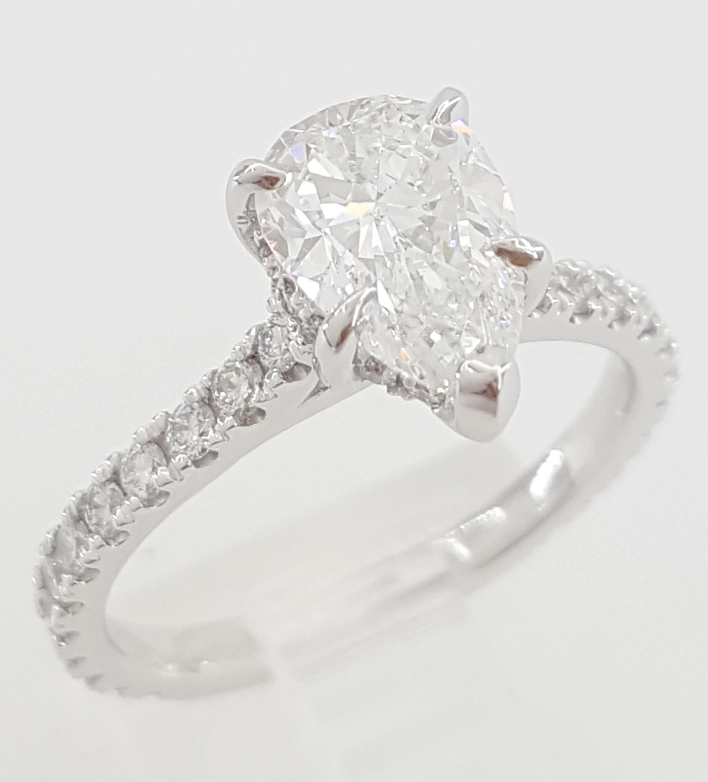 Pear Diamond Hidden Halo Engagement Ring Platinum 2.13 ct Rtl $14,500
