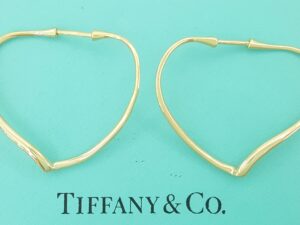 Tiffany & Co Elsa Peretti Open Heart Hoop Earrings 18k Yellow Gold Medium $6,500