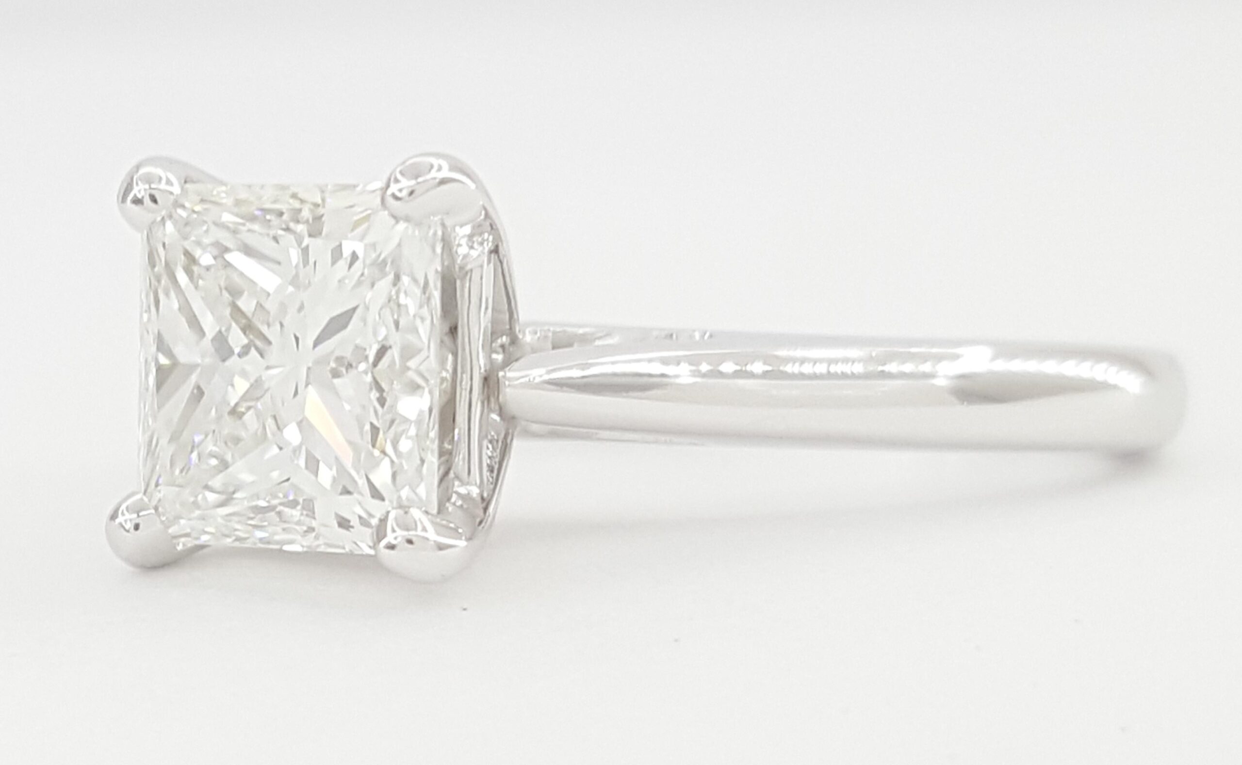 Princess Cut Diamond Solitaire Engagement Ring 1.31 ct 14K White Gold Rtl $13.5