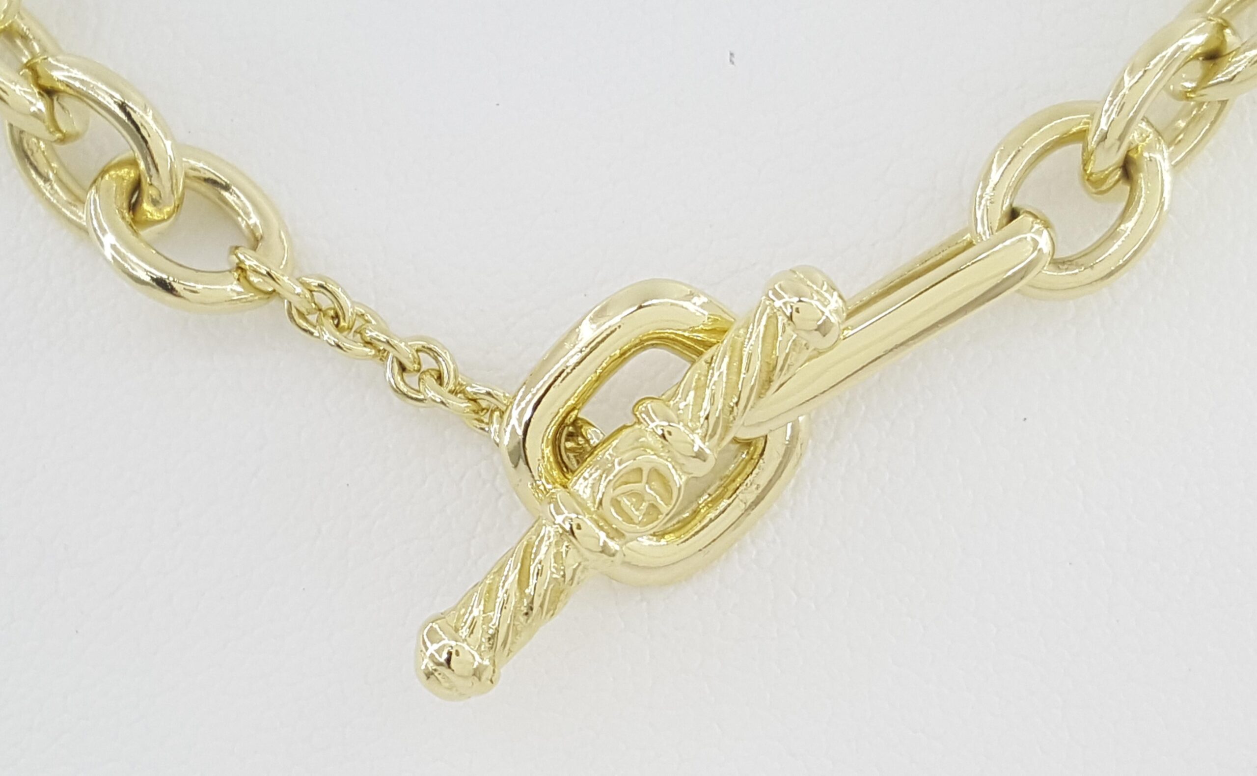 David Yurman Figaro Toggle Link Necklace 18k Yellow Gold 16" 50 Grams