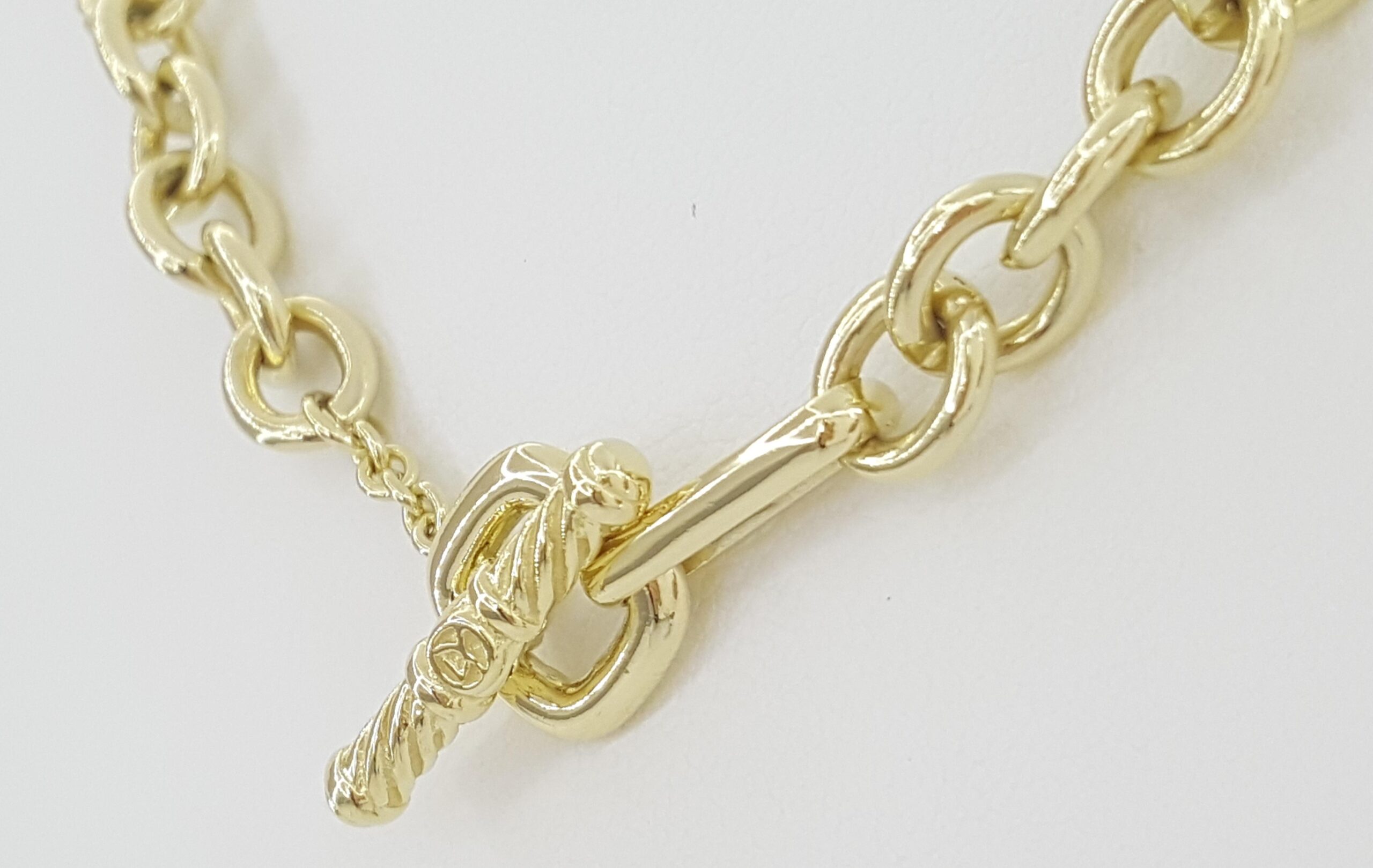 David Yurman Figaro Toggle Link Necklace 18k Yellow Gold 16" 50 Grams