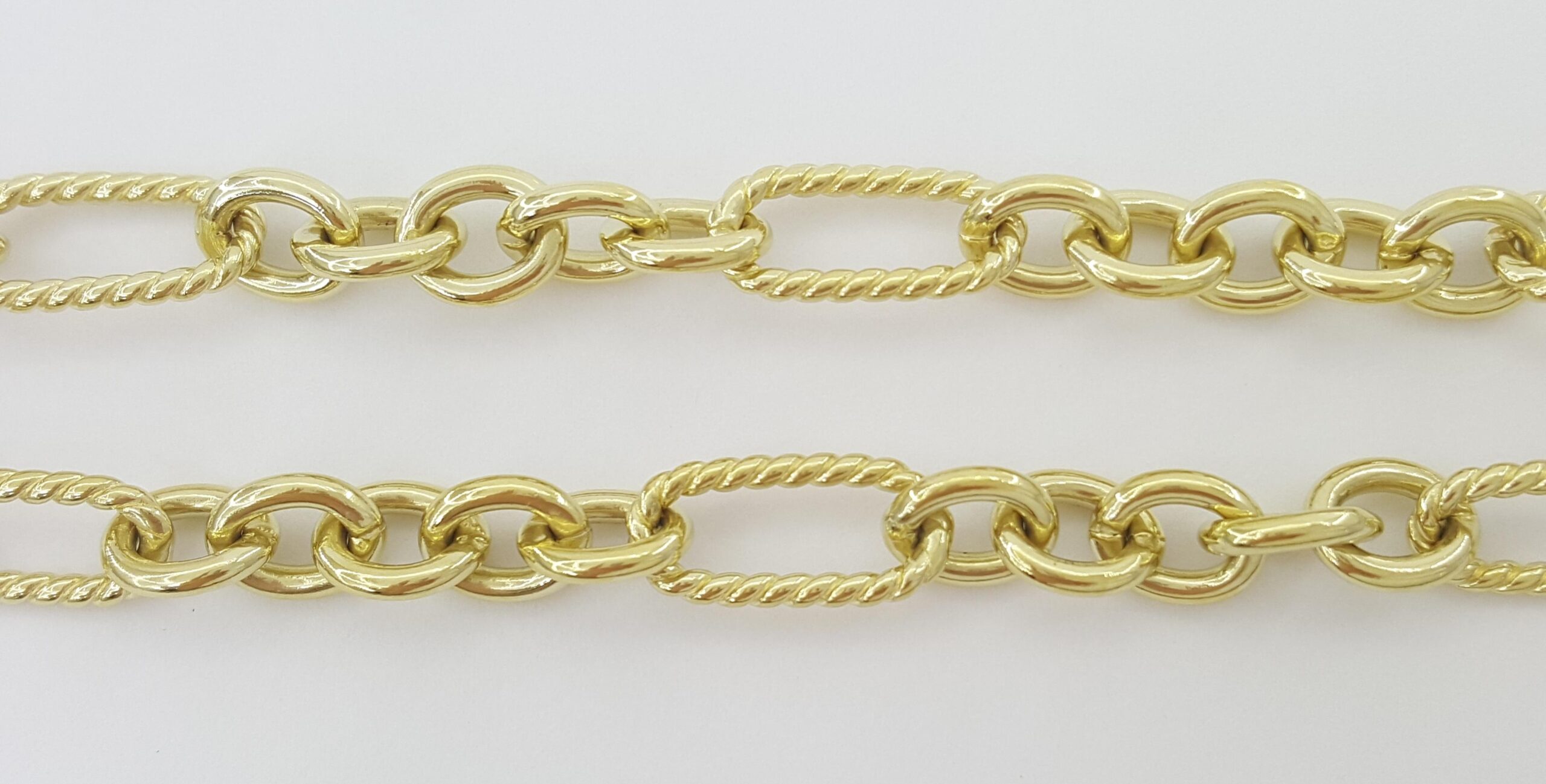 David Yurman Figaro Toggle Link Necklace 18k Yellow Gold 16" 50 Grams