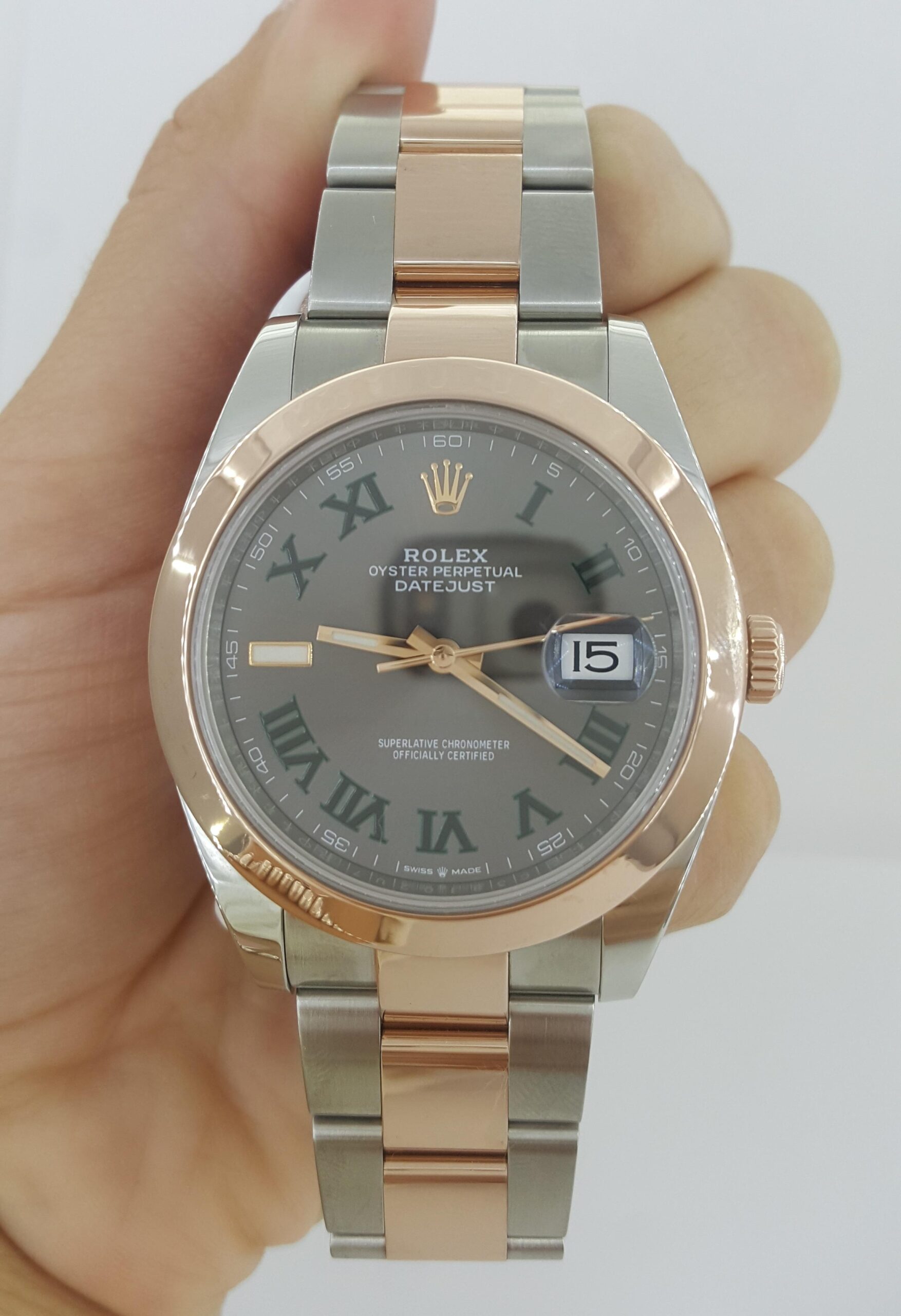 Rolex DateJust II 126301 41 mm Wimbledon Dial Oyster SS 18K Everose Gold