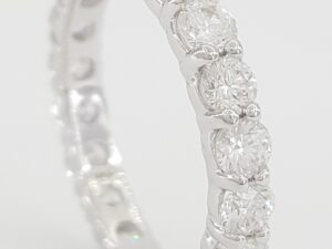 Round Diamond Full Circle Eternity Wedding Band Ring 2 ct 3mm 14k White Gold